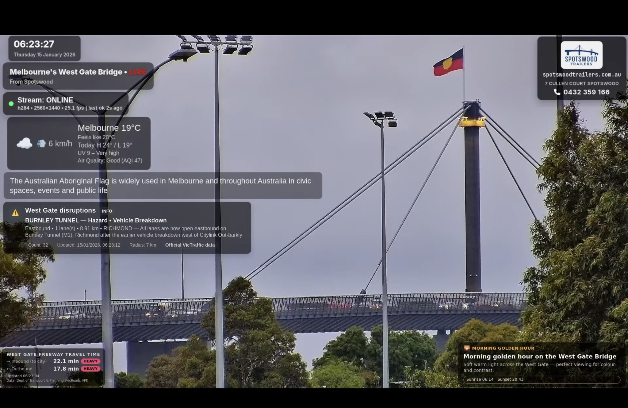 West Gate Bridge at Dawn, 2026-01-14 08:05