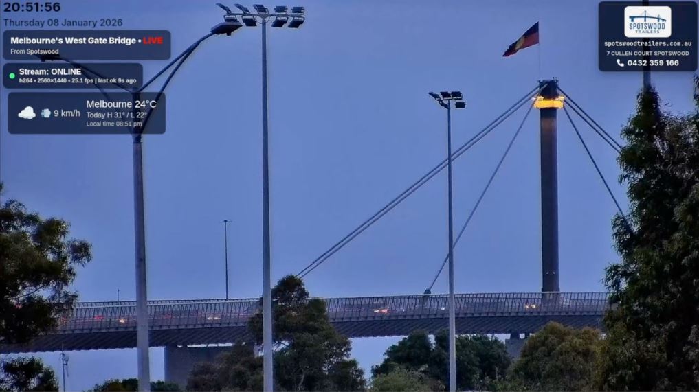 West Gate Bridge morning beautiful sunrise, 2026-01-14 08:05